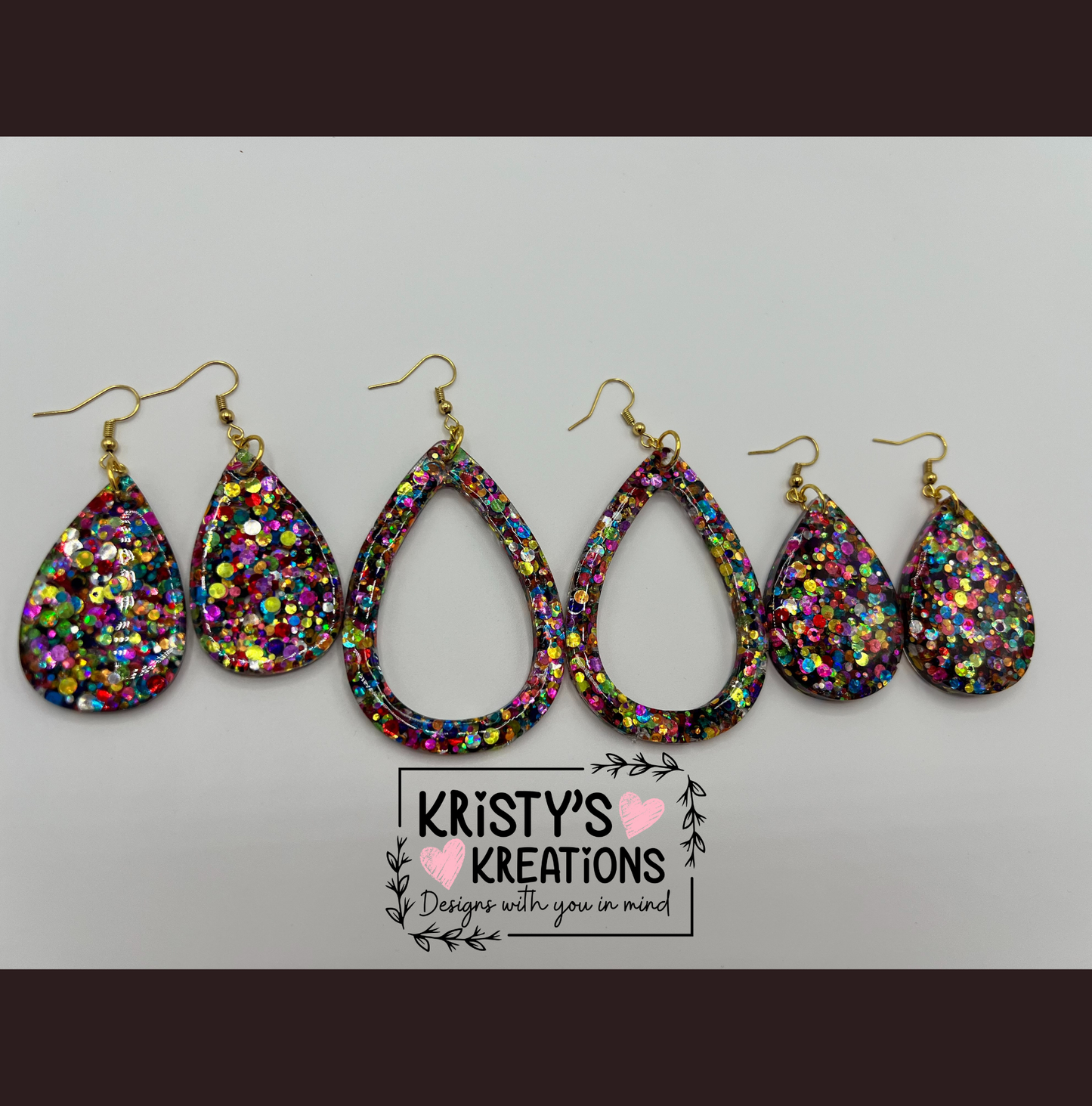 "Shenanigans" Glitter Teardrop Earrings