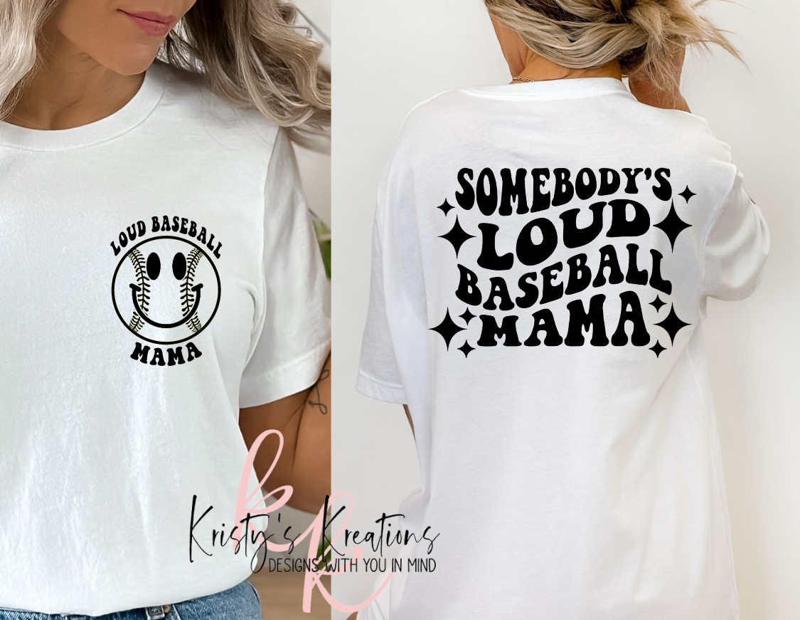 Somebody's Loud Baseball Mama Comfort Colors T-Shirts
