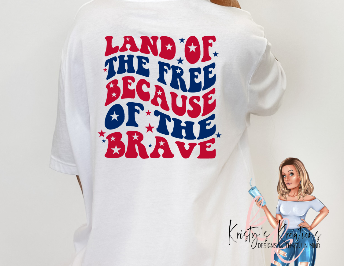 LAND OF THE FREE BECAUSE OF THE BRAVE Gildan Unisex T-Shirt