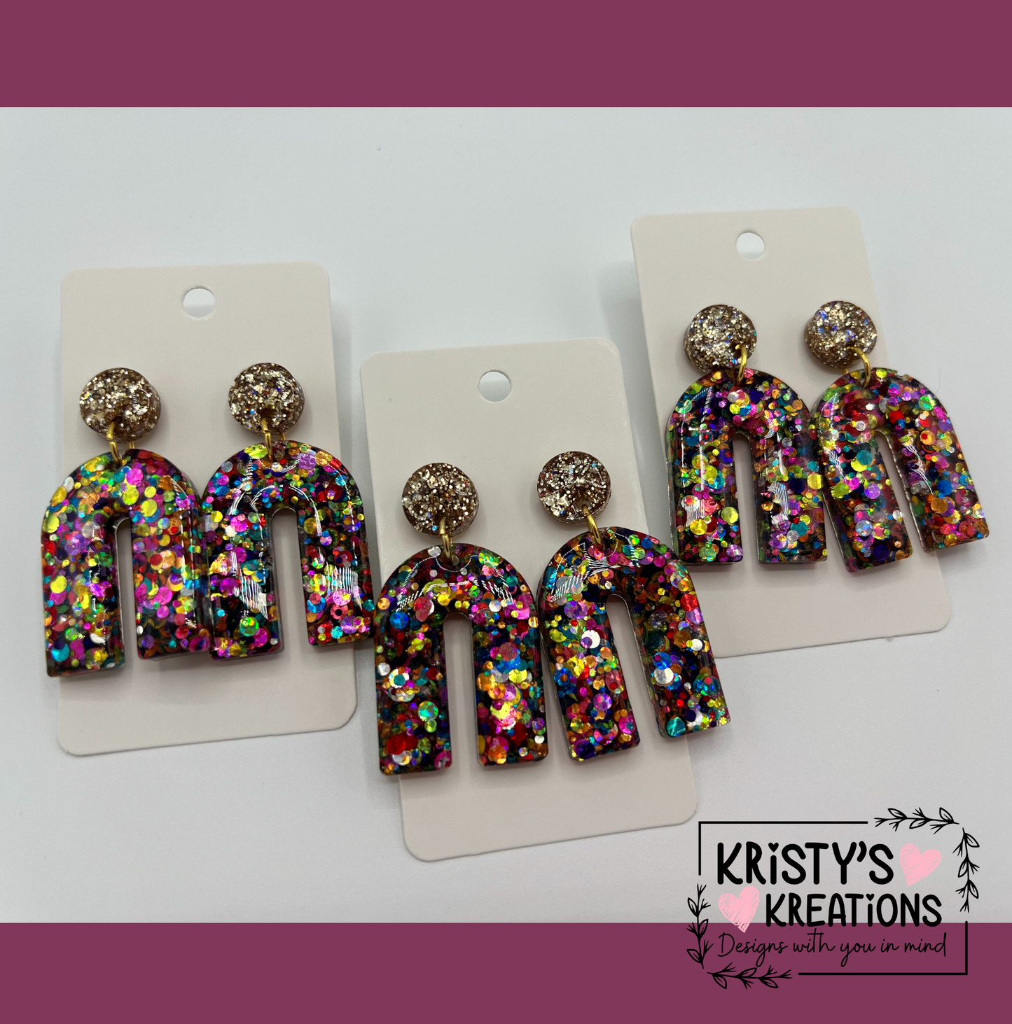 "Shenanigan & Athena" Arch Earrings