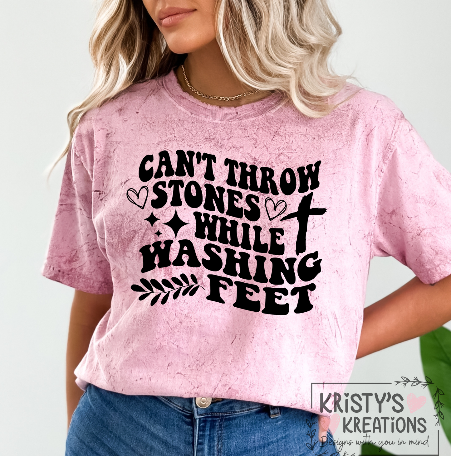 CAN'T THROW STONES WHILE WASHING FEET Comfort Colors T-Shirt
