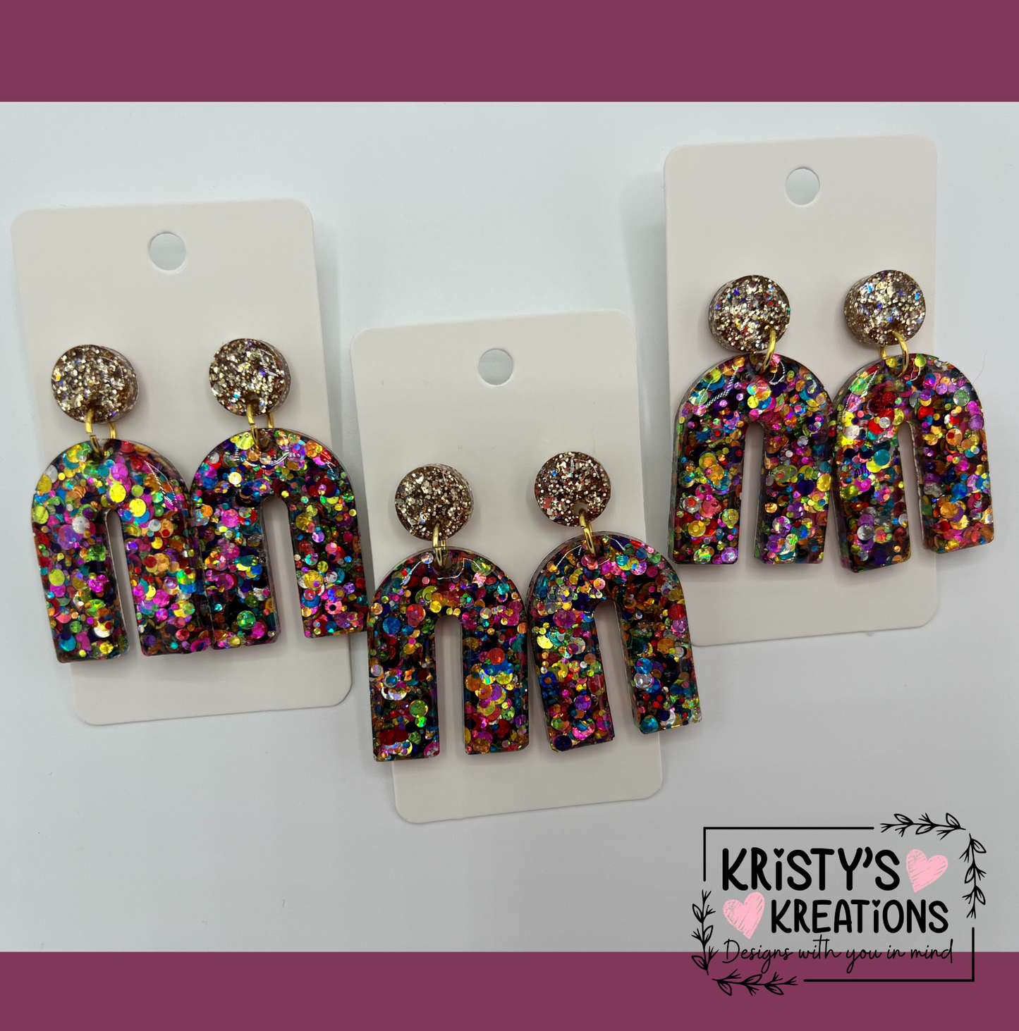 "Shenanigan & Athena" Arch Earrings