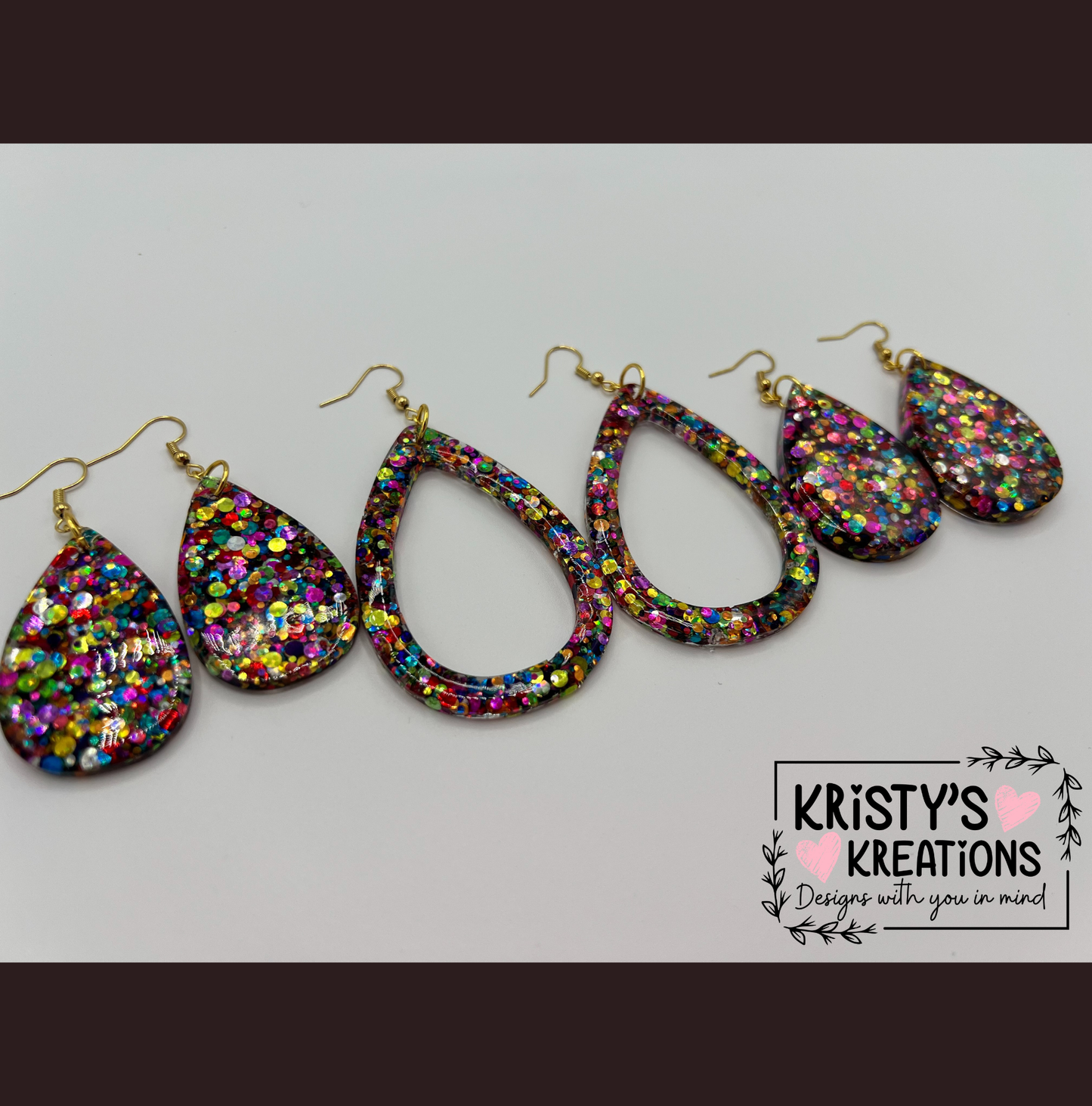 "Shenanigans" Glitter Teardrop Earrings