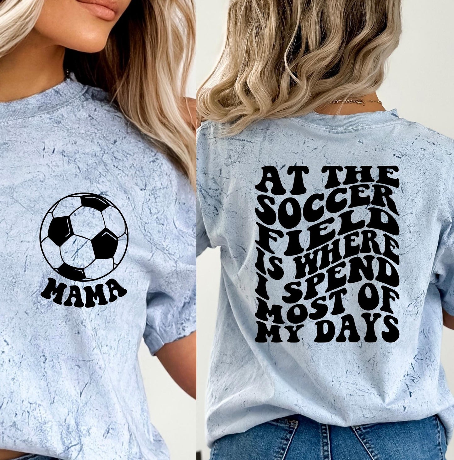 Soccer Mom T-Shirt: Comfort Colors, Soccer Field Design