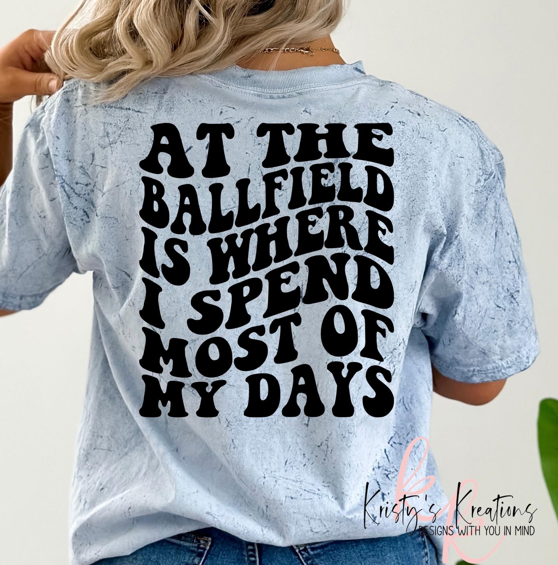 Comfort Colors Baseball Mama T-Shirt - At The Ballfield Design