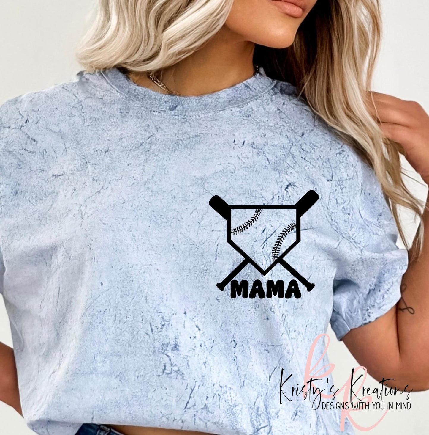 Comfort Colors Baseball Mama T-Shirt - At The Ballfield Design