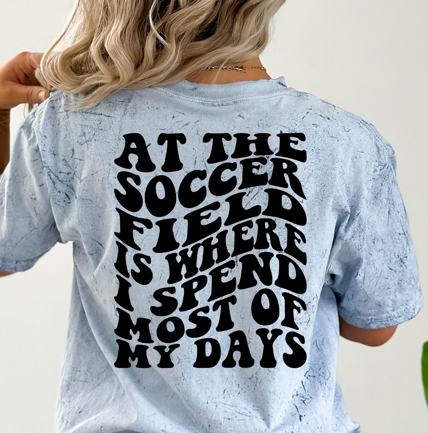 Soccer Mom T-Shirt: Comfort Colors, Soccer Field Design