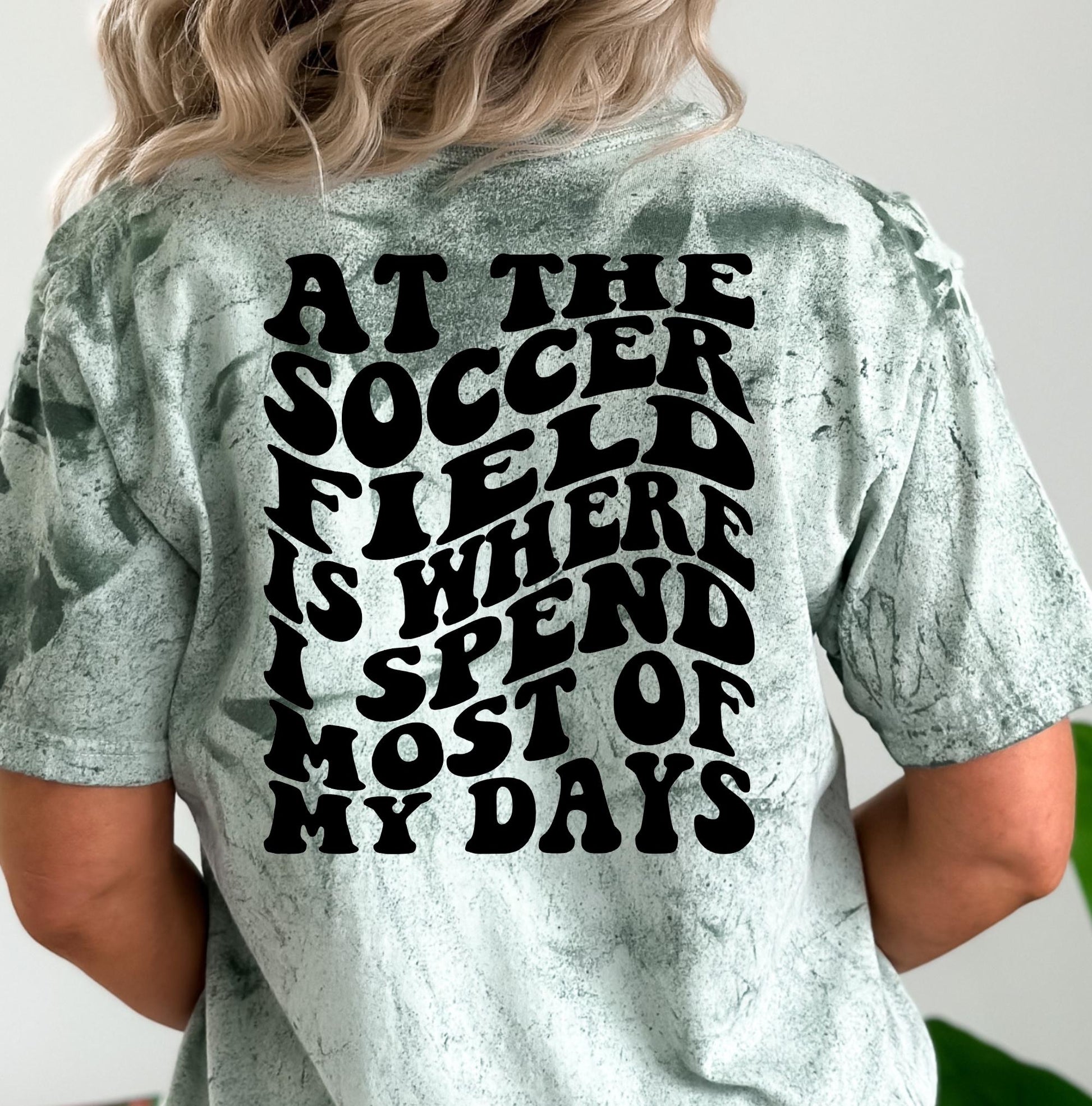 Soccer Mom T-Shirt: Comfort Colors, Soccer Field Design
