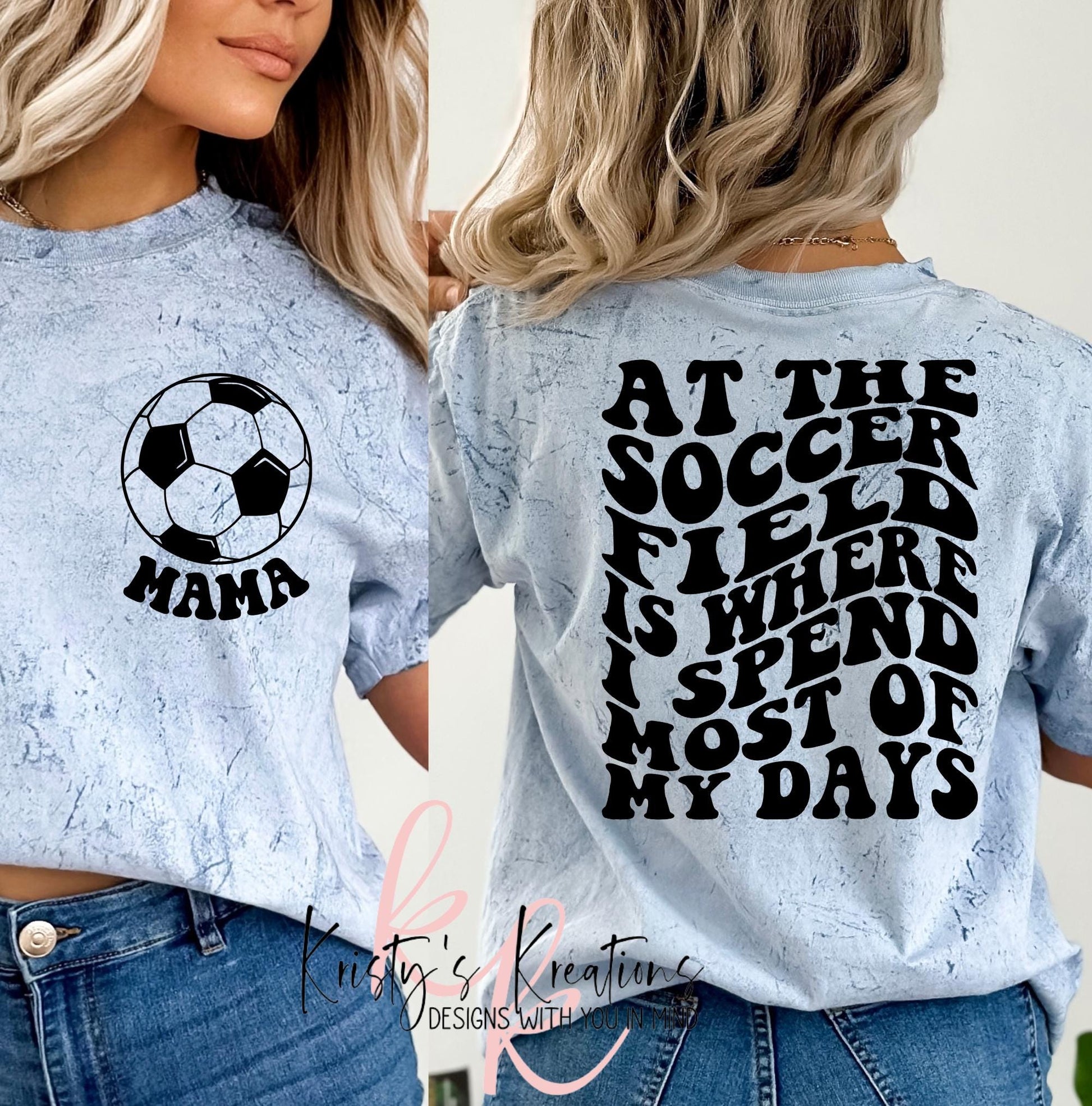 Soccer Mom T-Shirt: Comfort Colors, Soccer Field Design