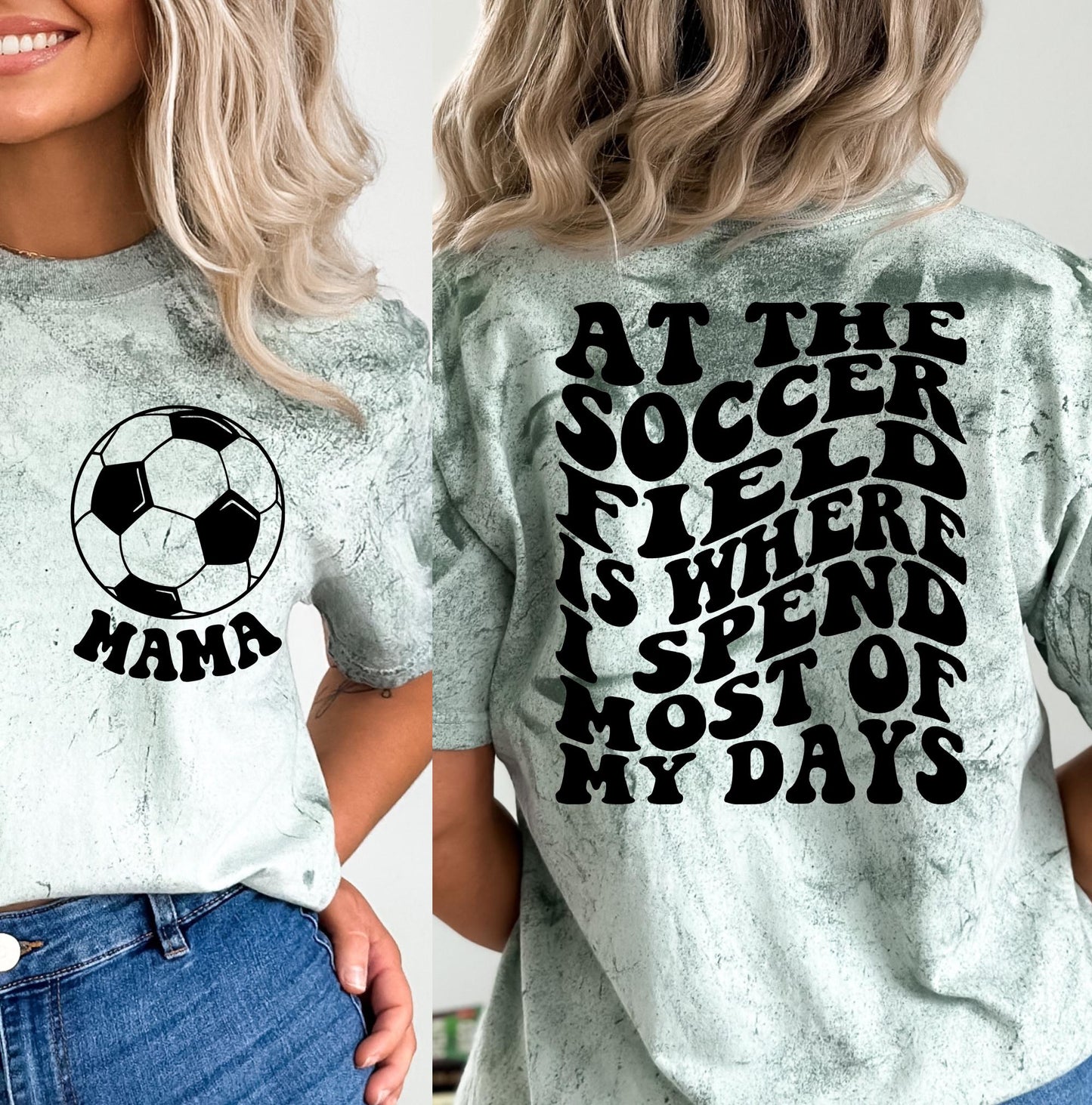 Soccer Mom T-Shirt: Comfort Colors, Soccer Field Design