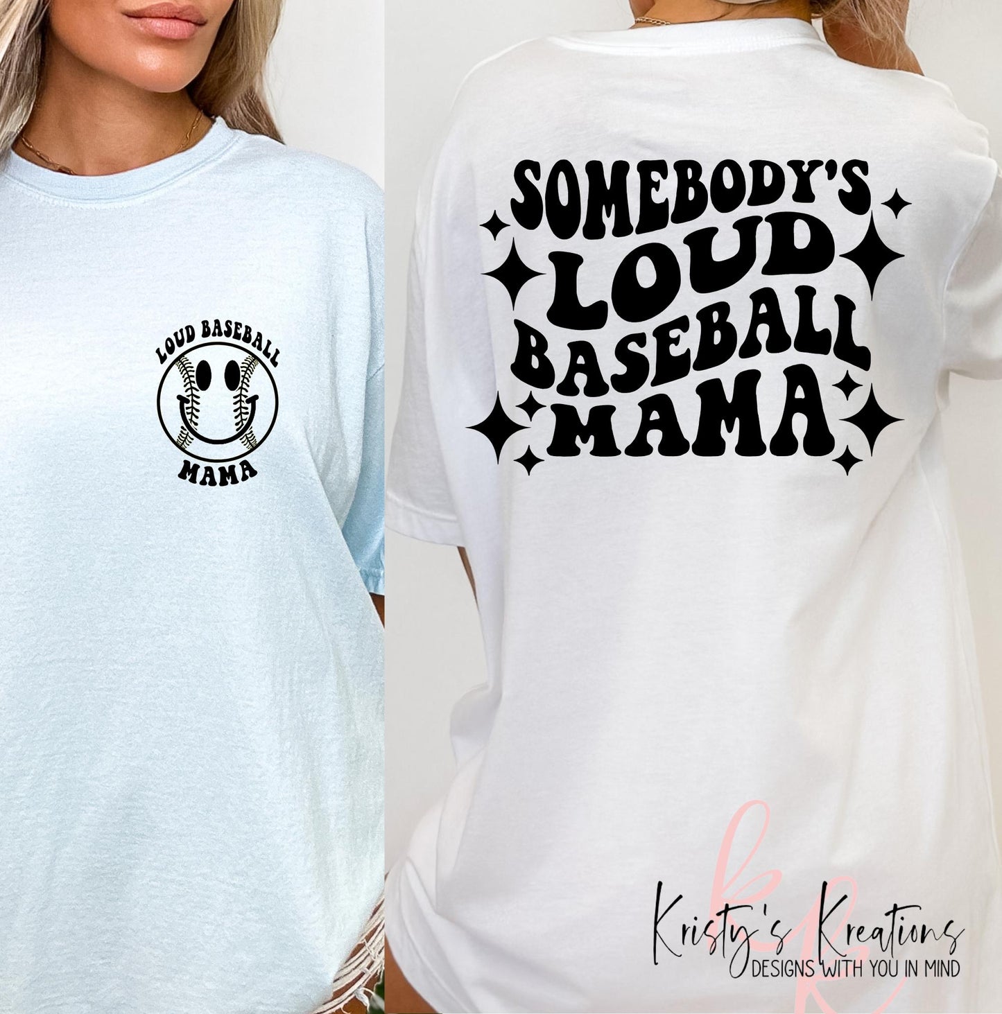 Loud Baseball Mama Comfort Colors T-Shirt - Sports Mom Shirt