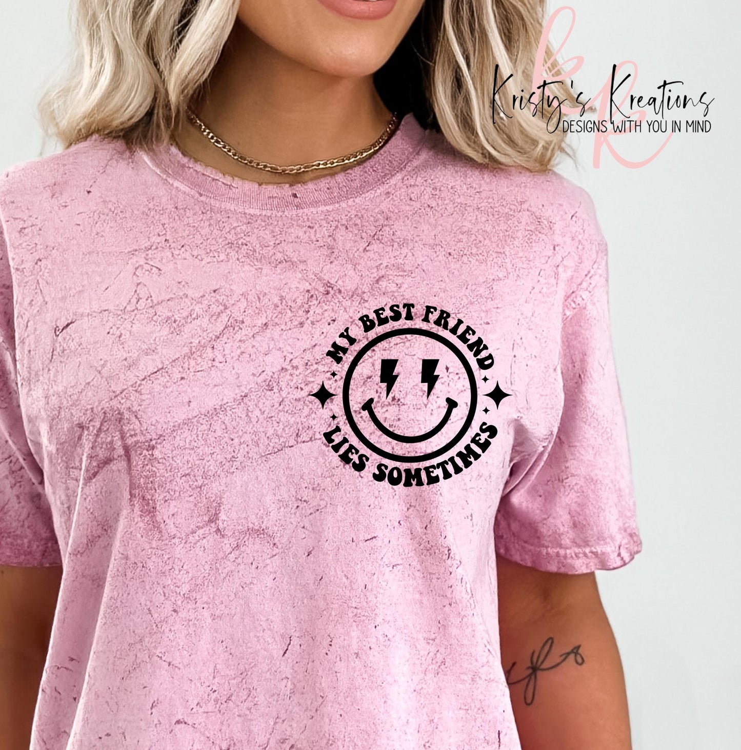 My Best Friend Lies Sometimes Comfort Colors T-Shirt - Funny Best Friend Shirt - Best Friends Shirt
