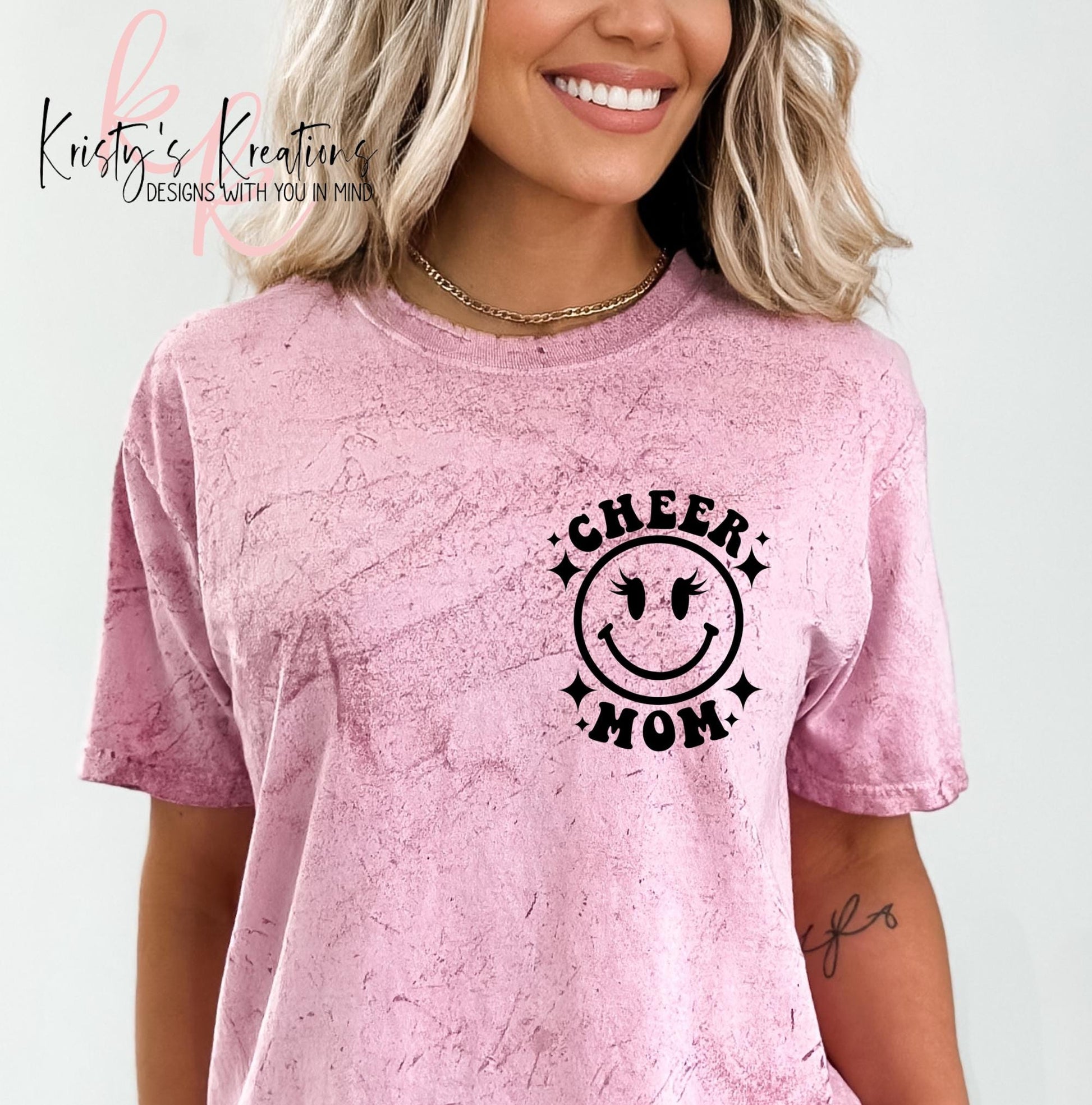 Cheer Mom Era Comfort Colors T-Shirt: Color Blast Tee