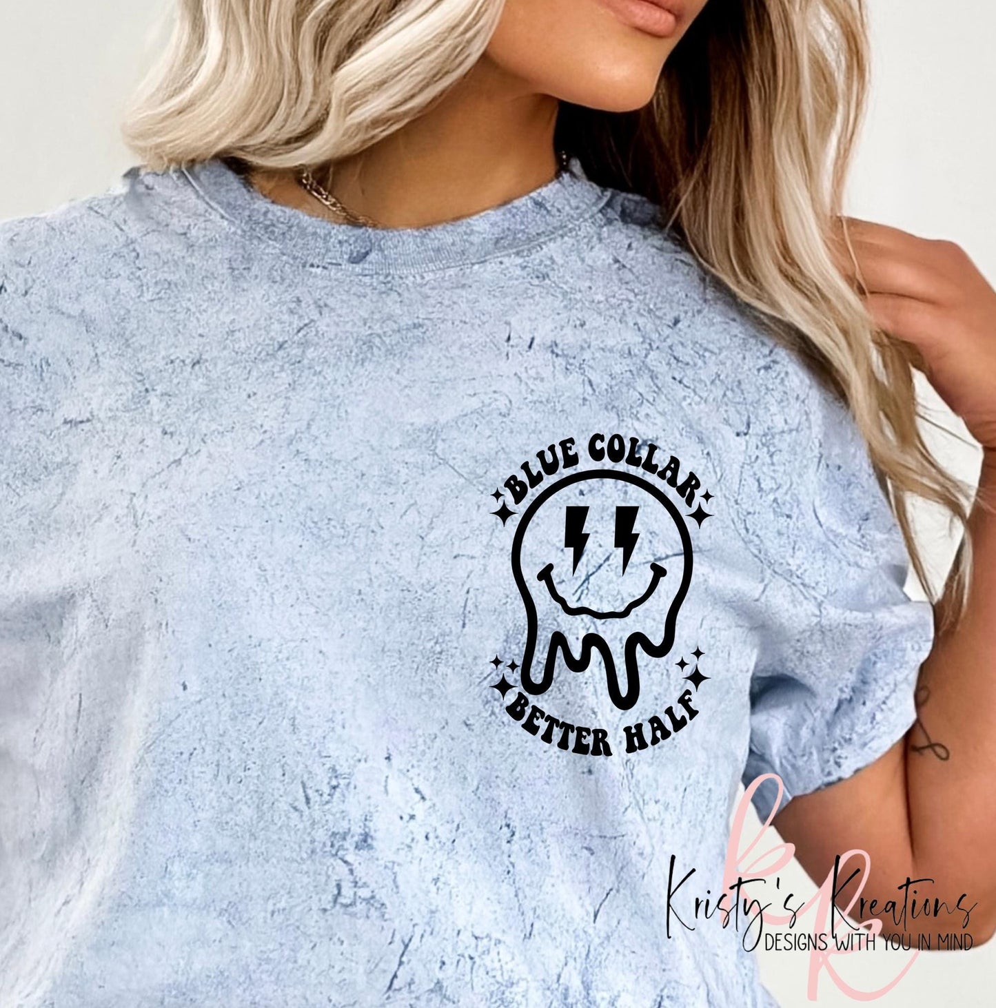Comfort Colors T-Shirt: Spoiled By My Blue Collar Man - Color Blast