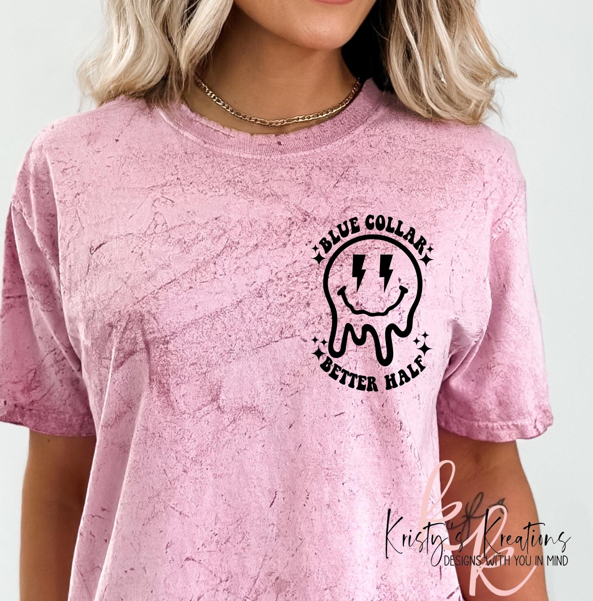 Comfort Colors T-Shirt: Spoiled By My Blue Collar Man - Color Blast