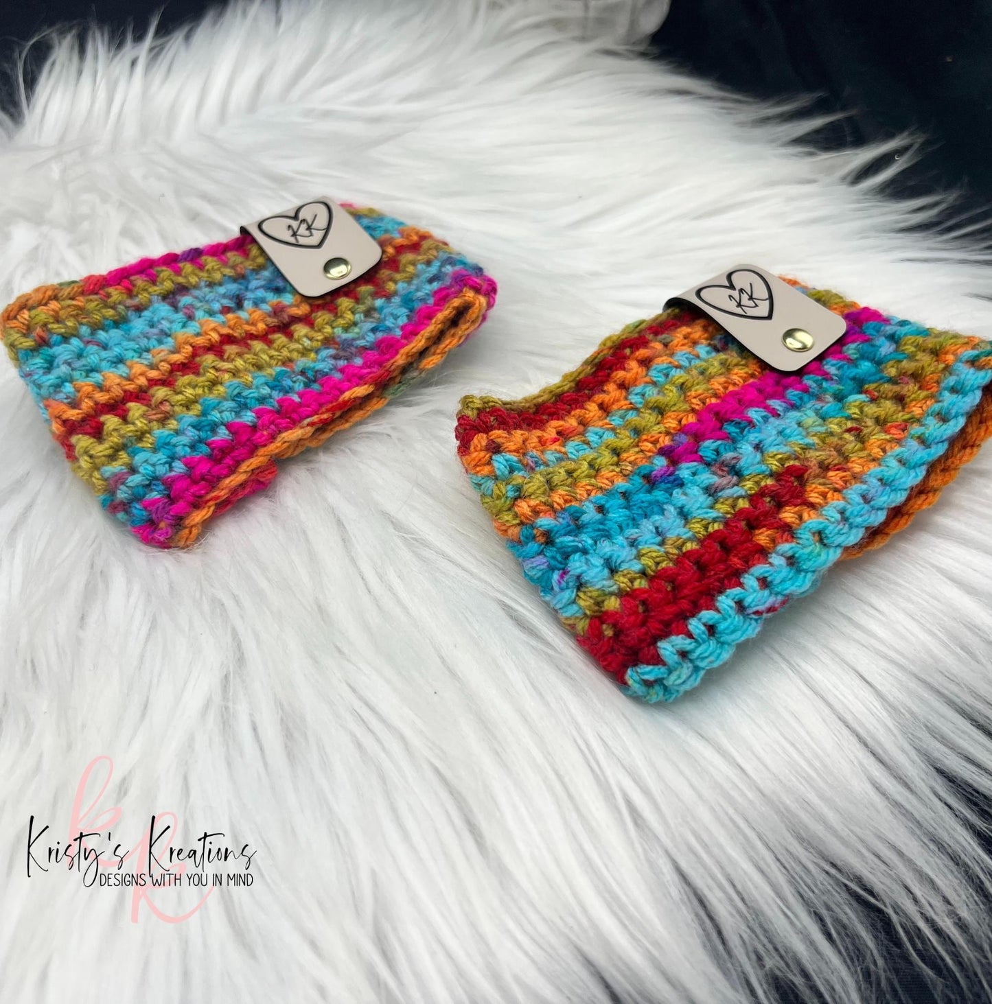 Bright Multicolor Coffee Sleeve - Crochet Cup Sleeve