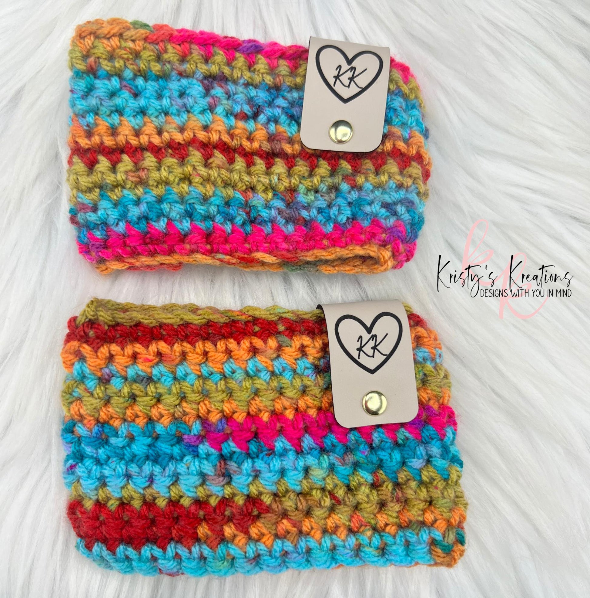 Bright Multicolor Coffee Sleeve - Crochet Cup Sleeve