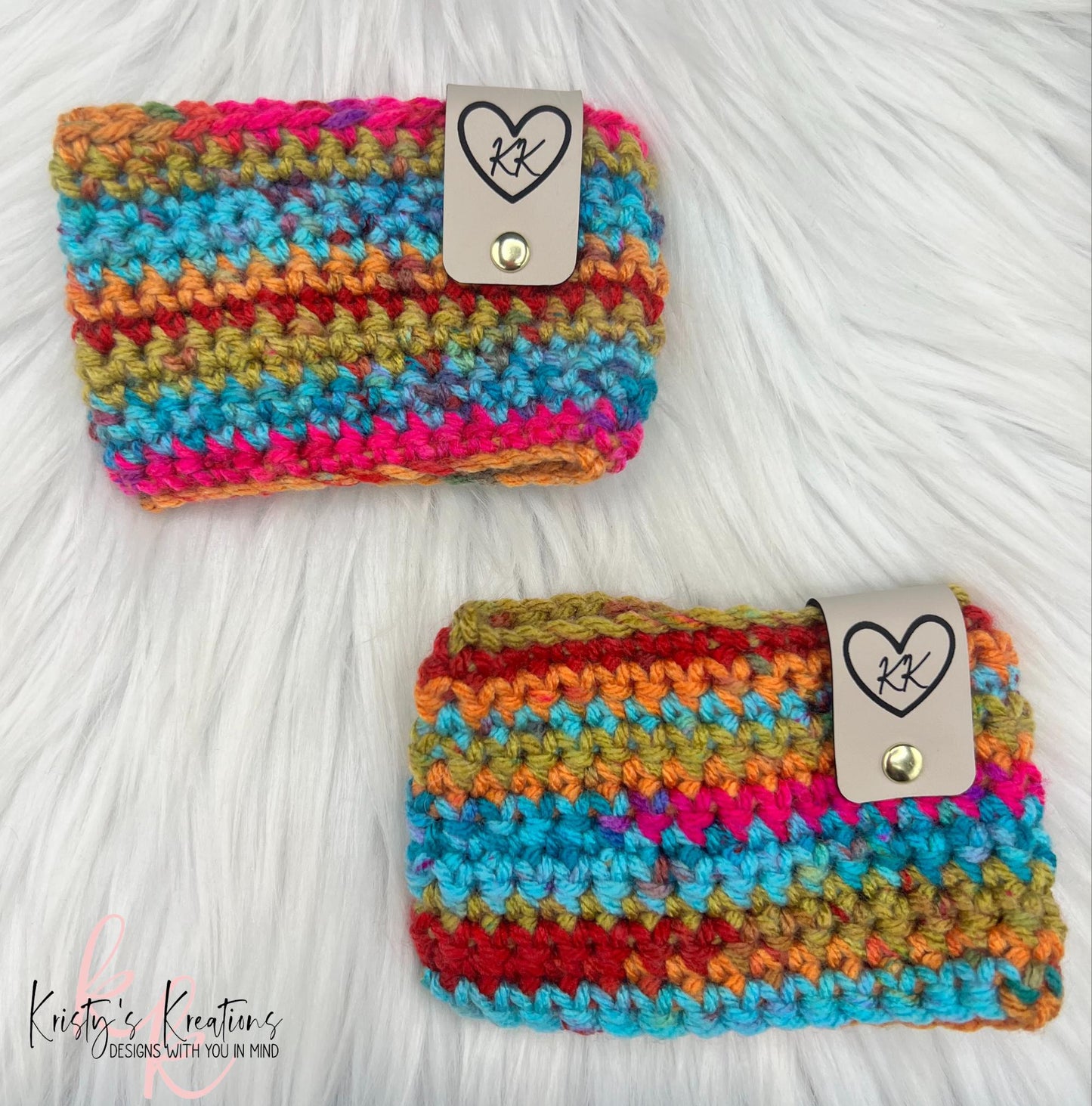 Bright Multicolor Coffee Sleeve - Crochet Cup Sleeve