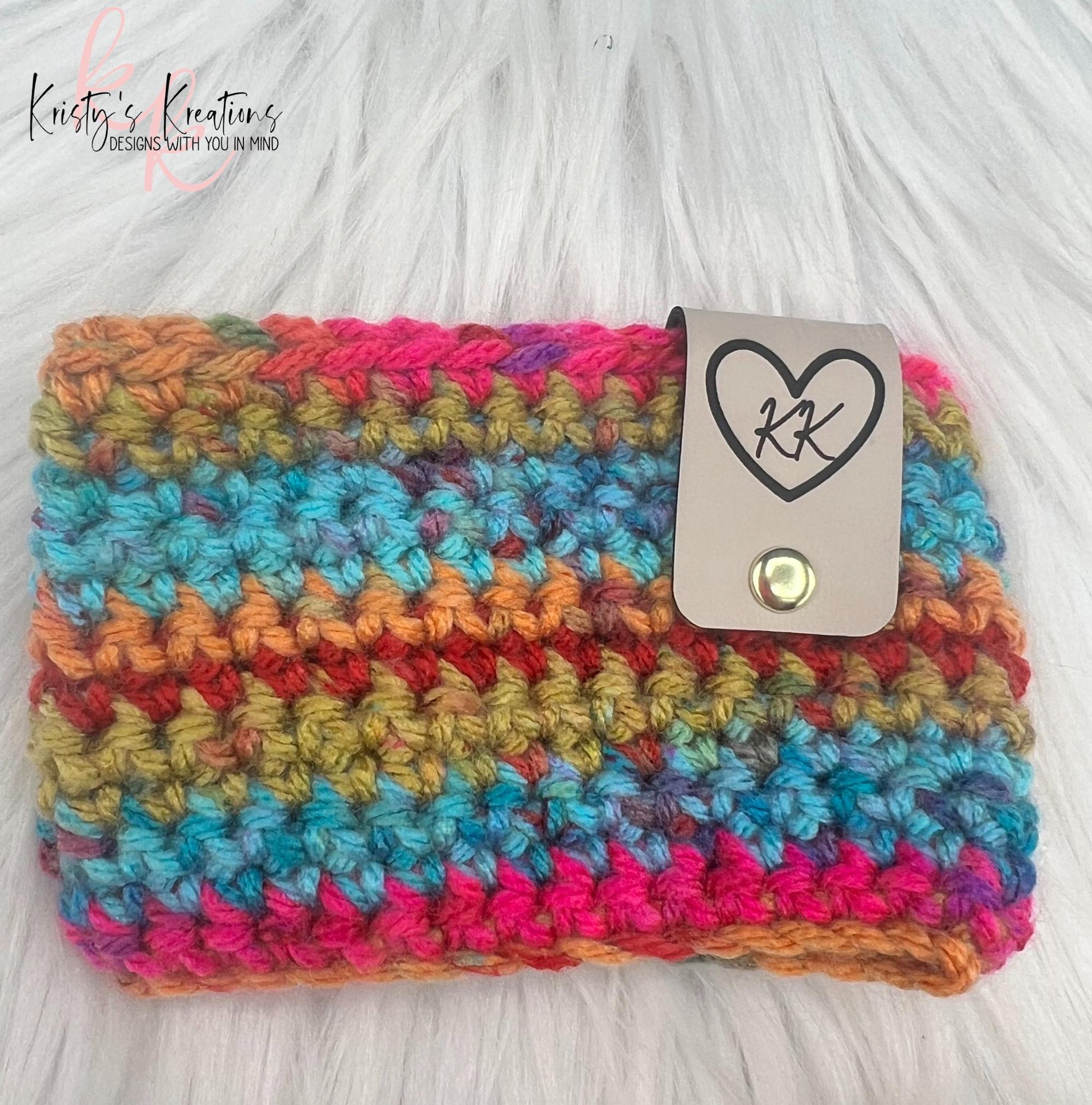 Bright Multicolor Coffee Sleeve - Crochet Cup Sleeve