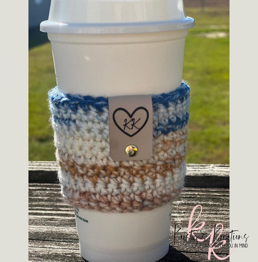 COASTAL COMFORT Crochet Coffee Sleeve - Crochet Cup Cozy