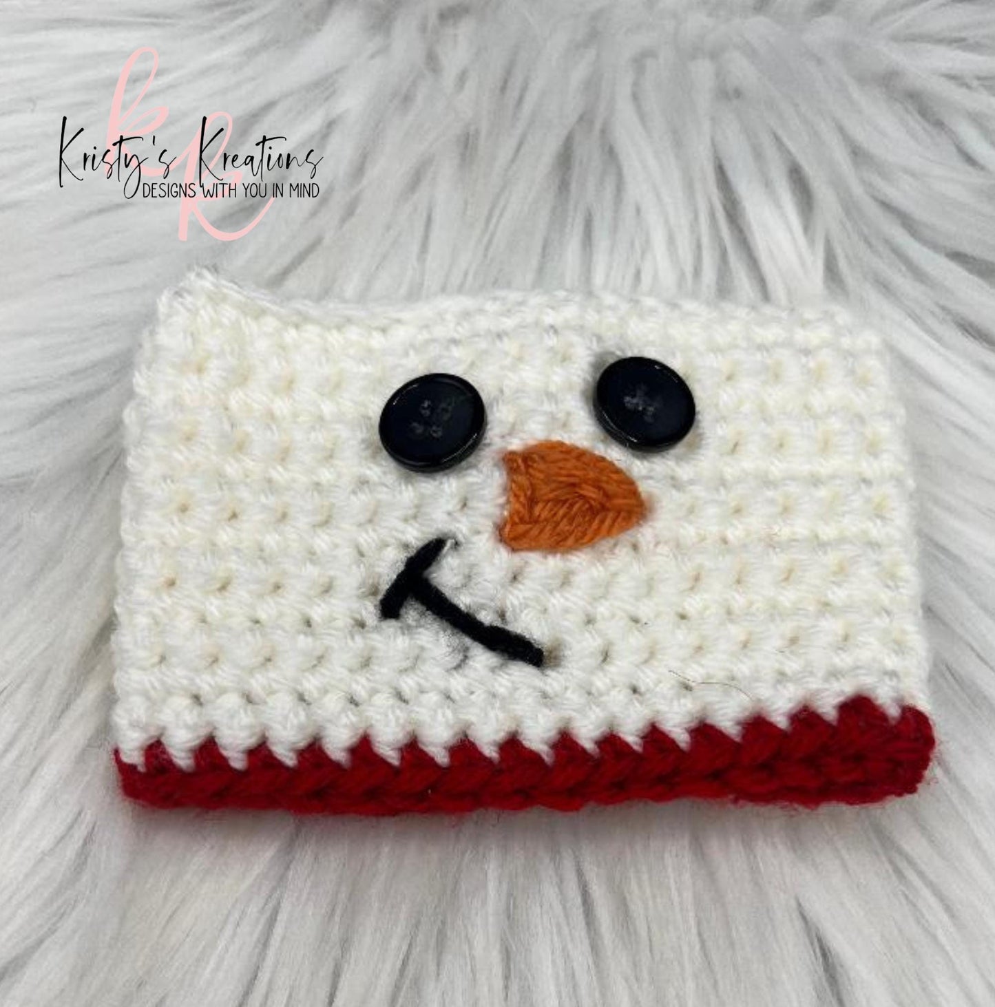 Snowman Coffee Cup Sleeve - Crochet Cup Cozy
