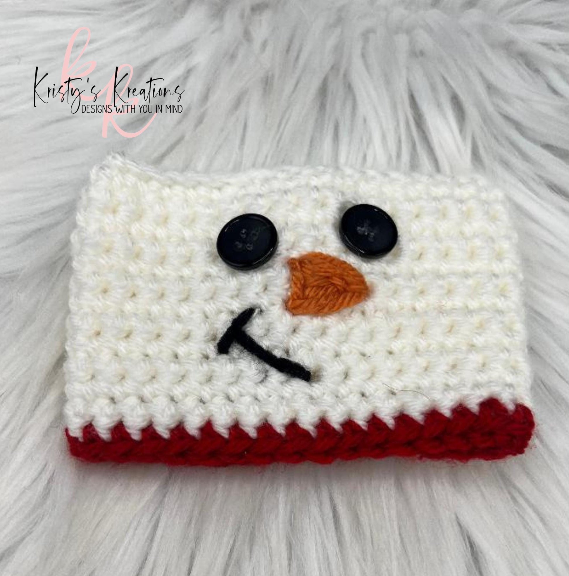 Snowman Coffee Cup Sleeve - Crochet Cup Cozy