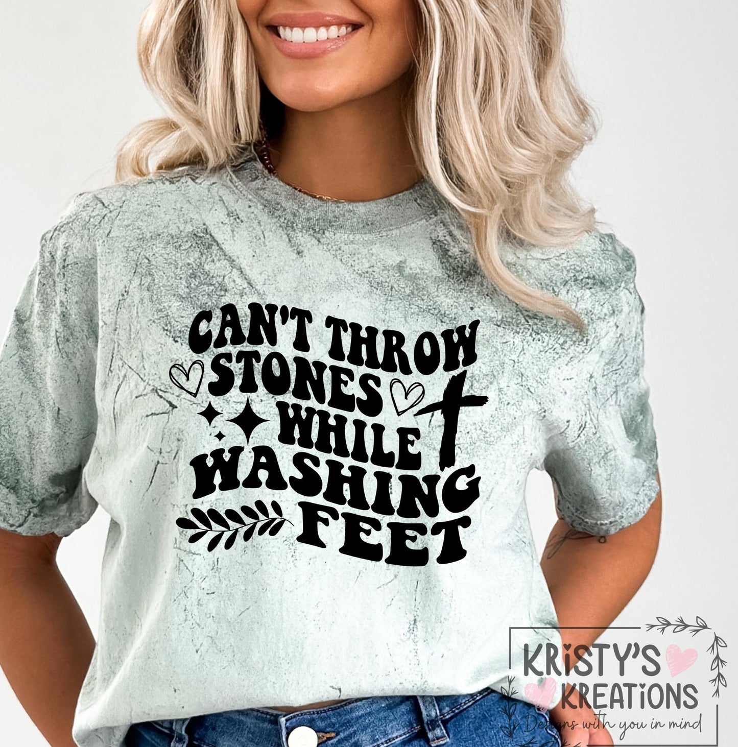 Can't Throw Stones While Washing Feet Comfort Colors T-Shirt