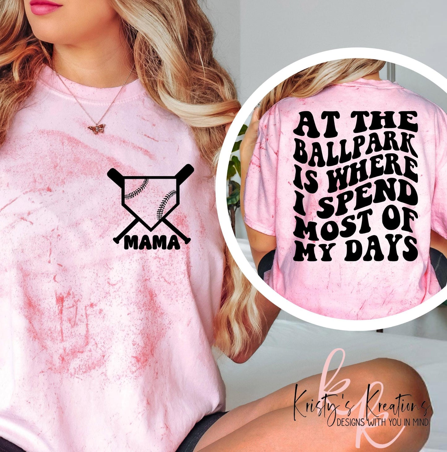 At The Ballpark Comfort Colors T-shirt - Baseball Mama Shirt