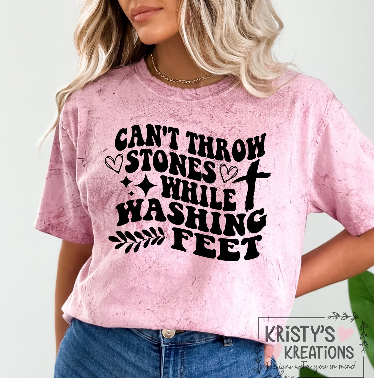 Can't Throw Stones While Washing Feet Comfort Colors T-Shirt