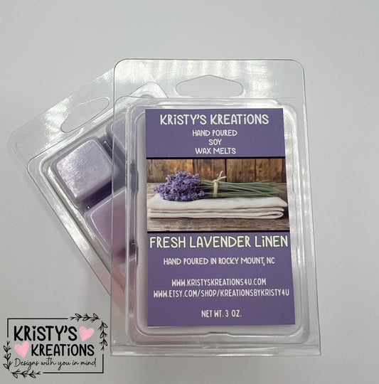 Fresh Lavender Linen Hand Poured Soy Wax Melt
