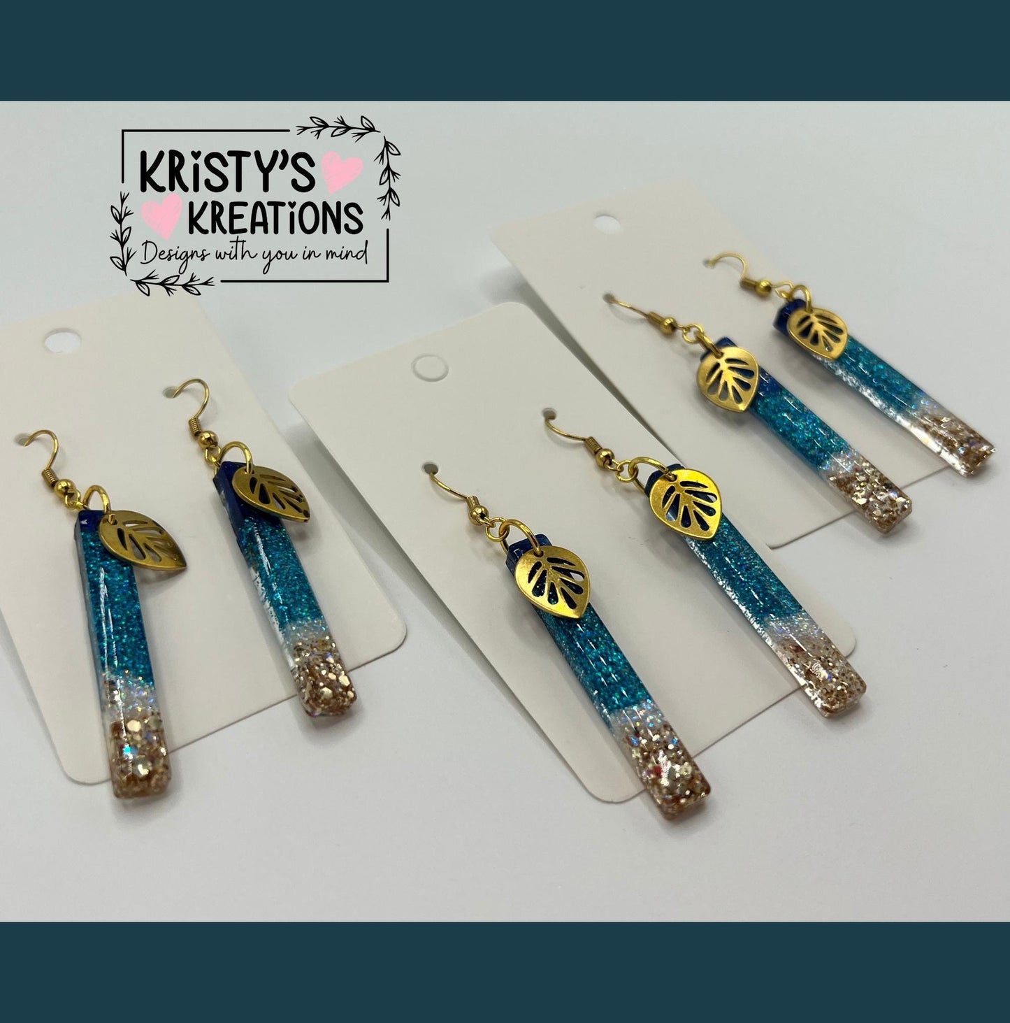 Paradise Bay Dangle Earrings: Coastal Glitter Earrings