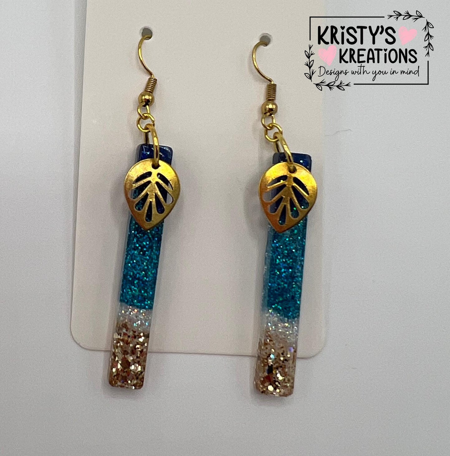 Paradise Bay Dangle Earrings: Coastal Glitter Earrings