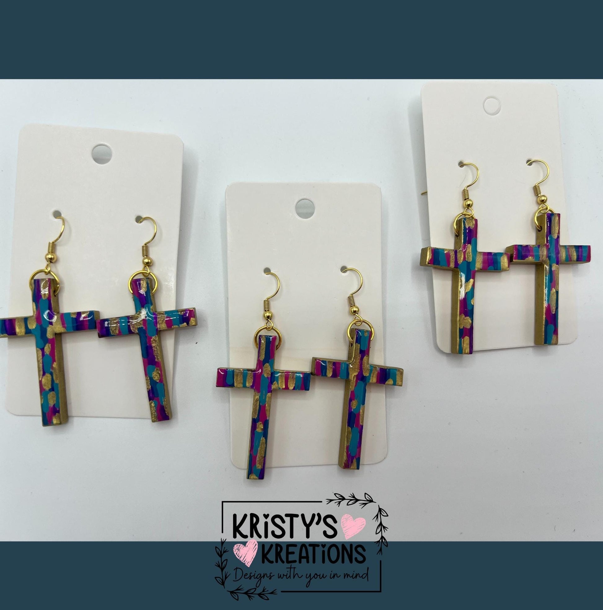 Virtuous Wood Cross Earrings