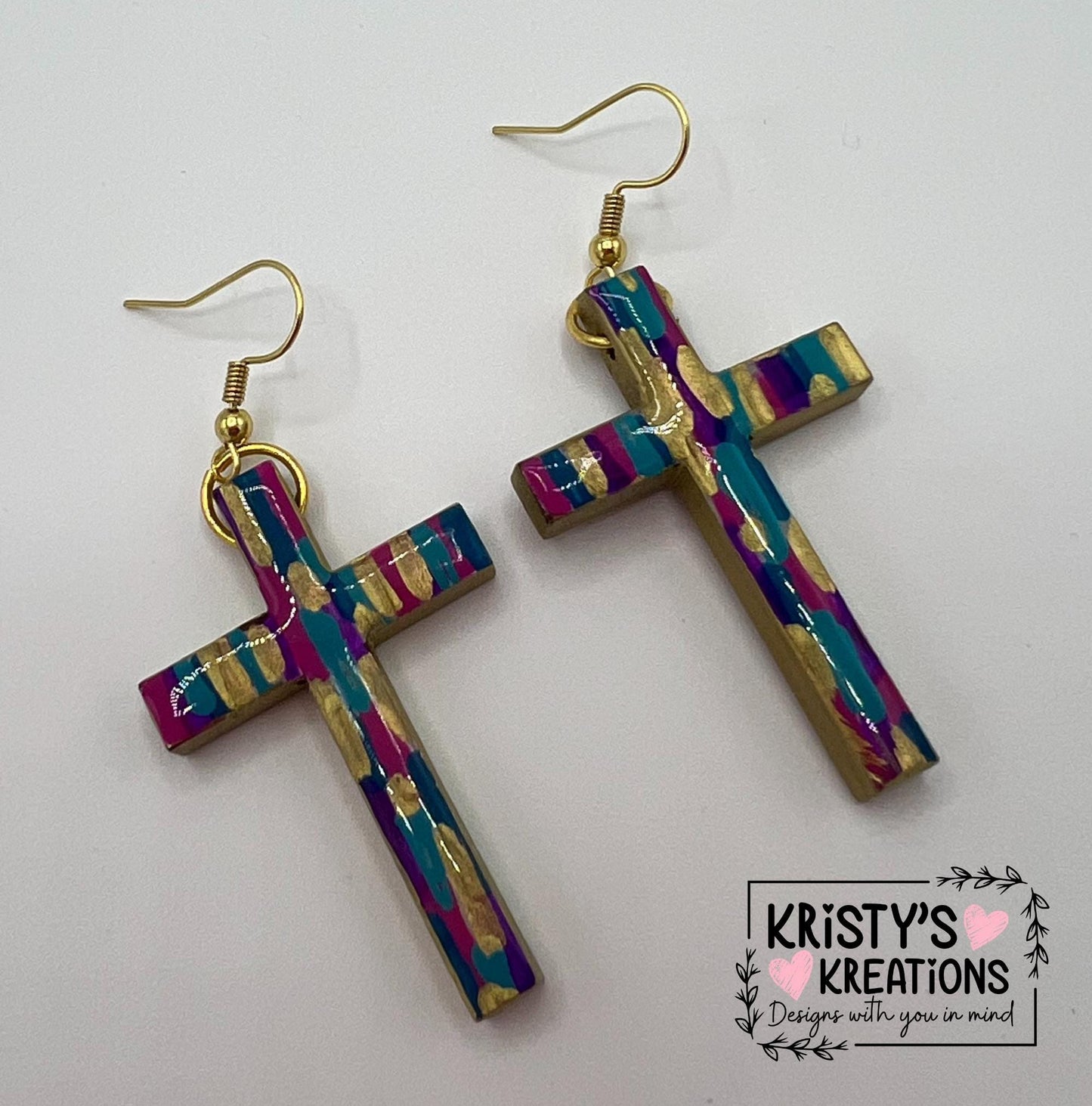 Virtuous Wood Cross Earrings