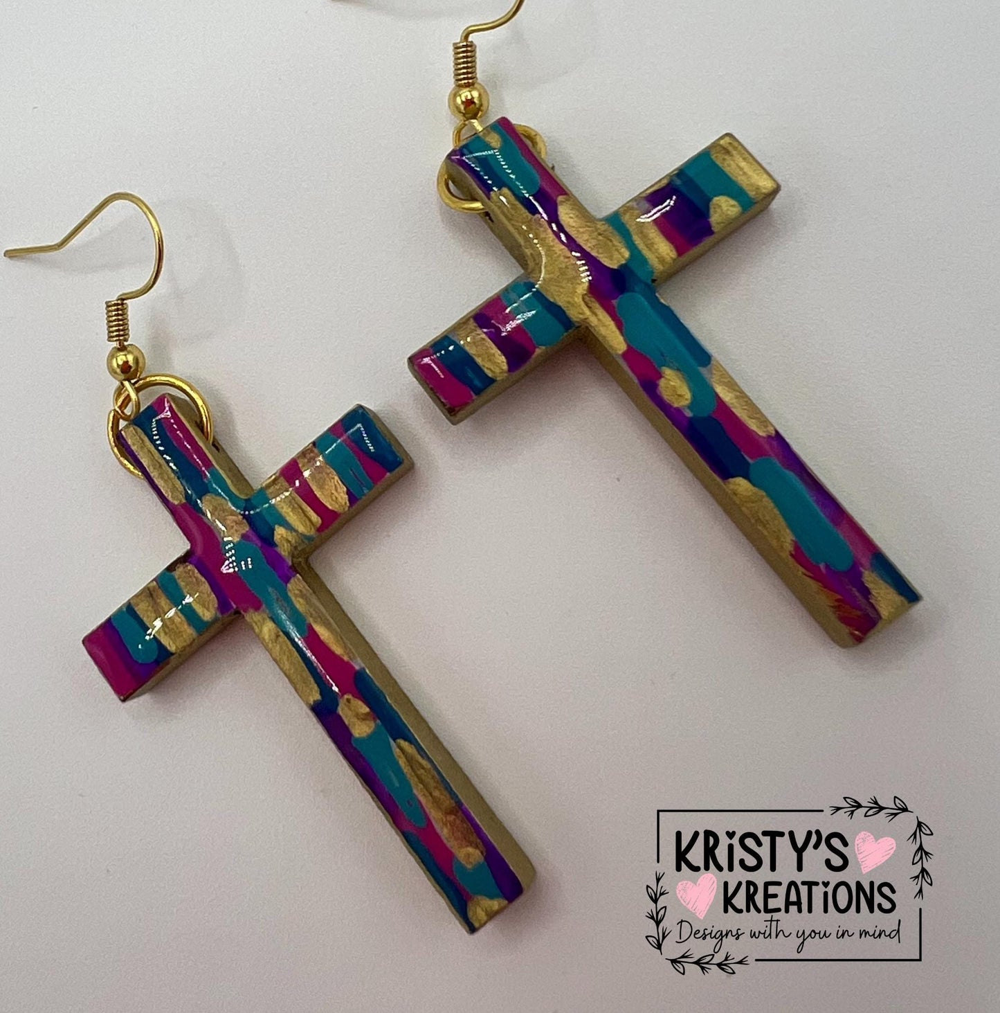 Virtuous Wood Cross Earrings