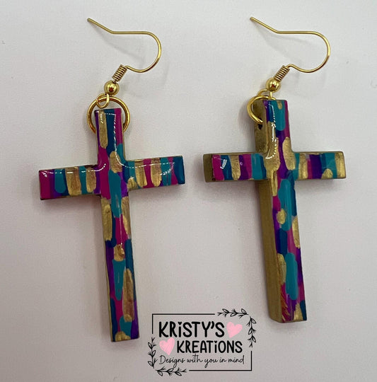 Virtuous Wood Cross Earrings