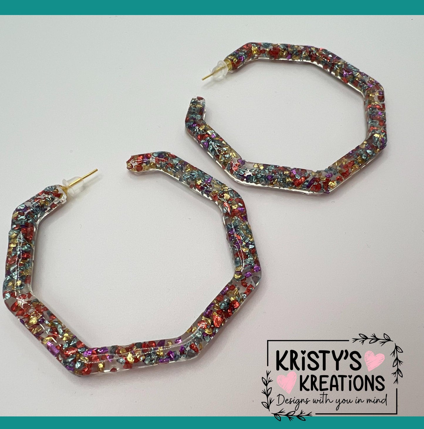 Sea Glass Mia Hoops - Large Hoop Earrings
