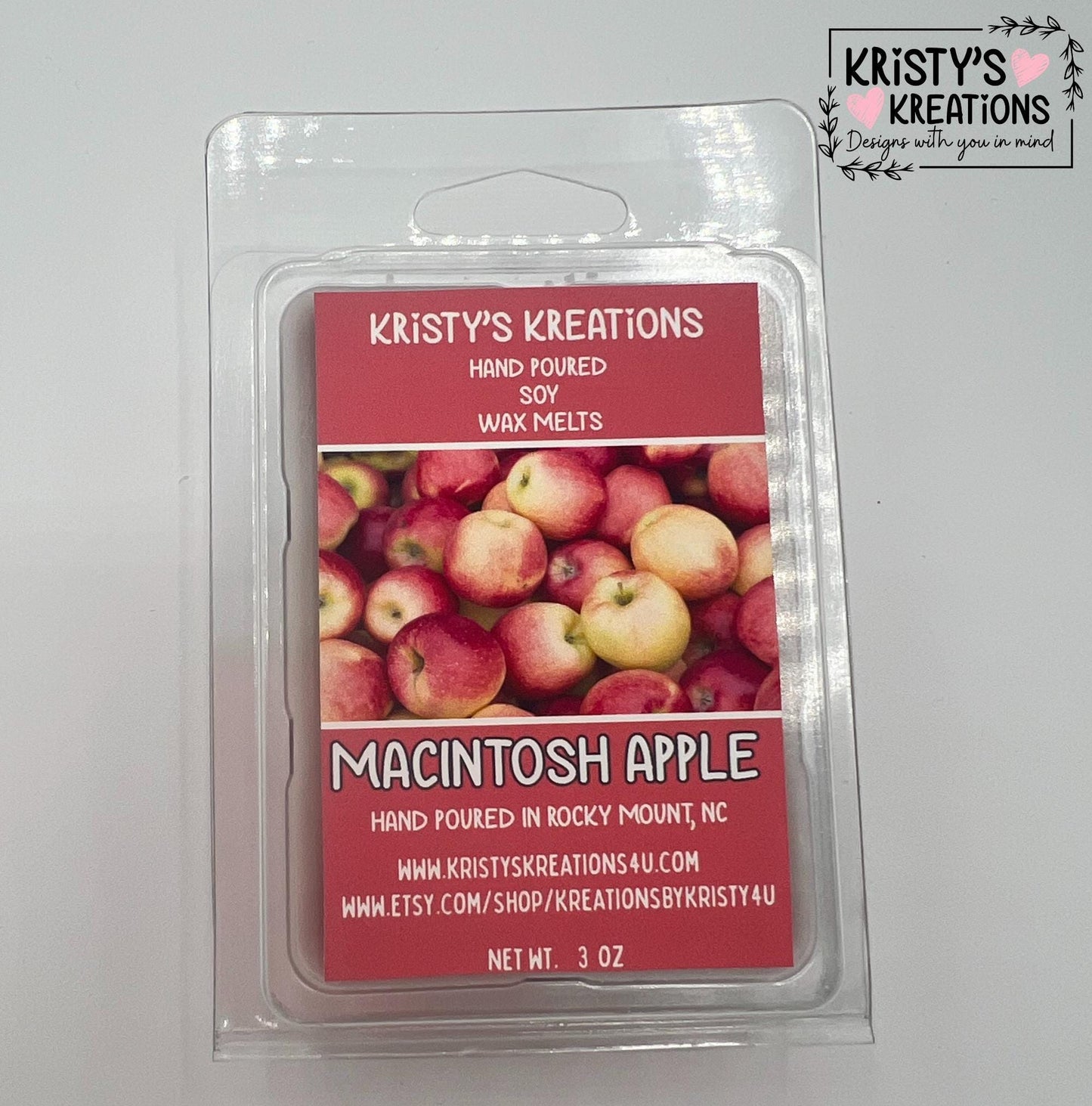 Macintosh Apple Hand Poured Soy Wax Melt
