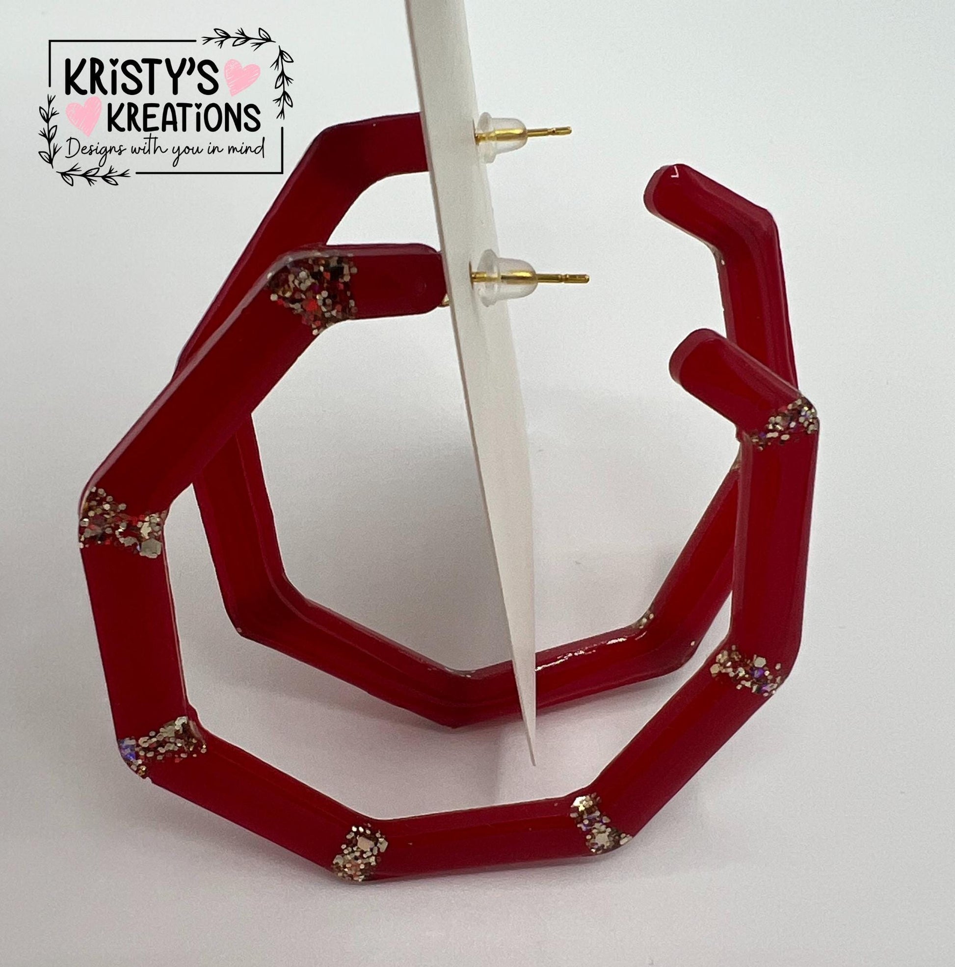 CANDY APPLE Mia Hoops - Red Earrings - Large Hoop Earrings