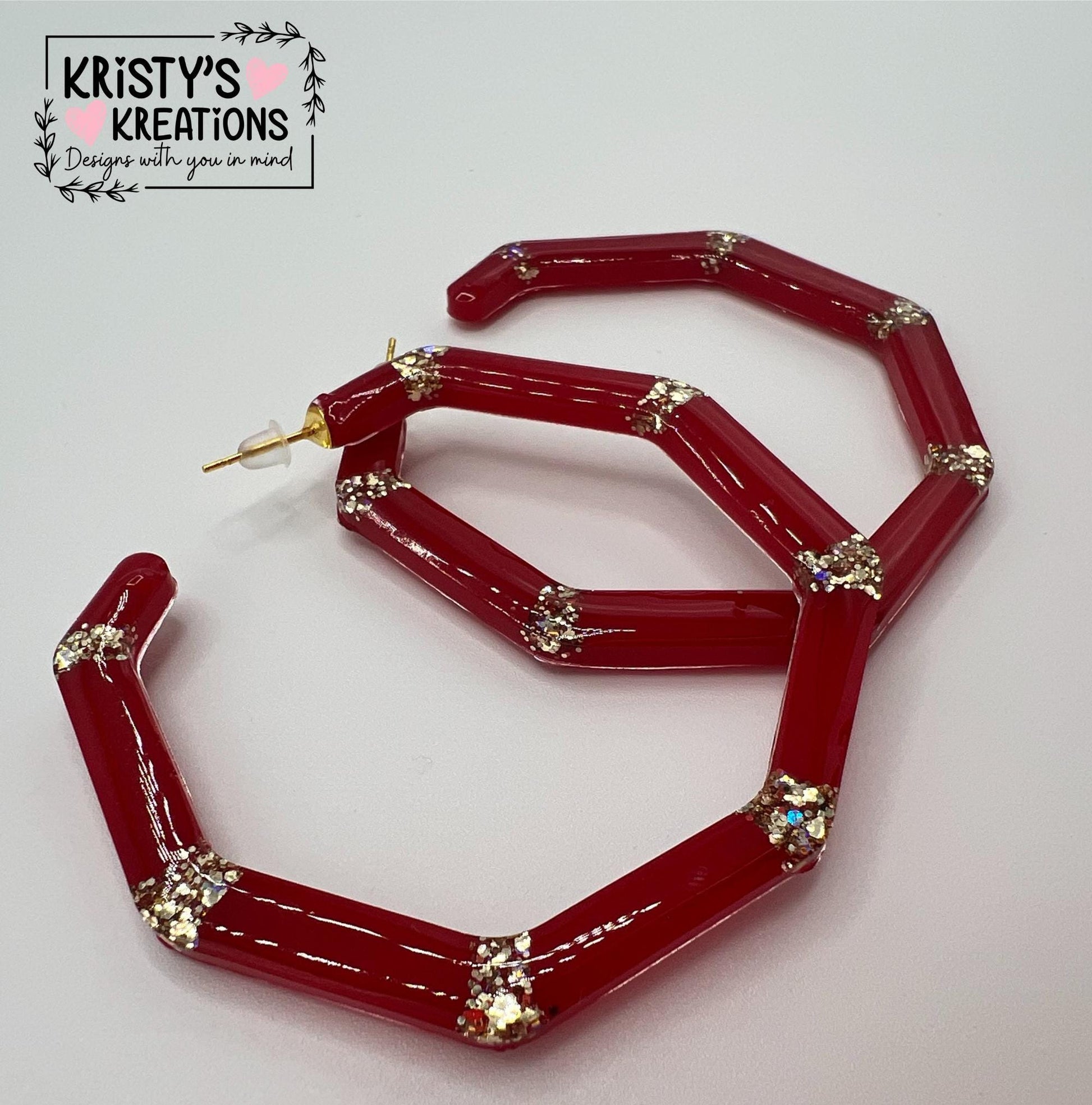 CANDY APPLE Mia Hoops - Red Earrings - Large Hoop Earrings