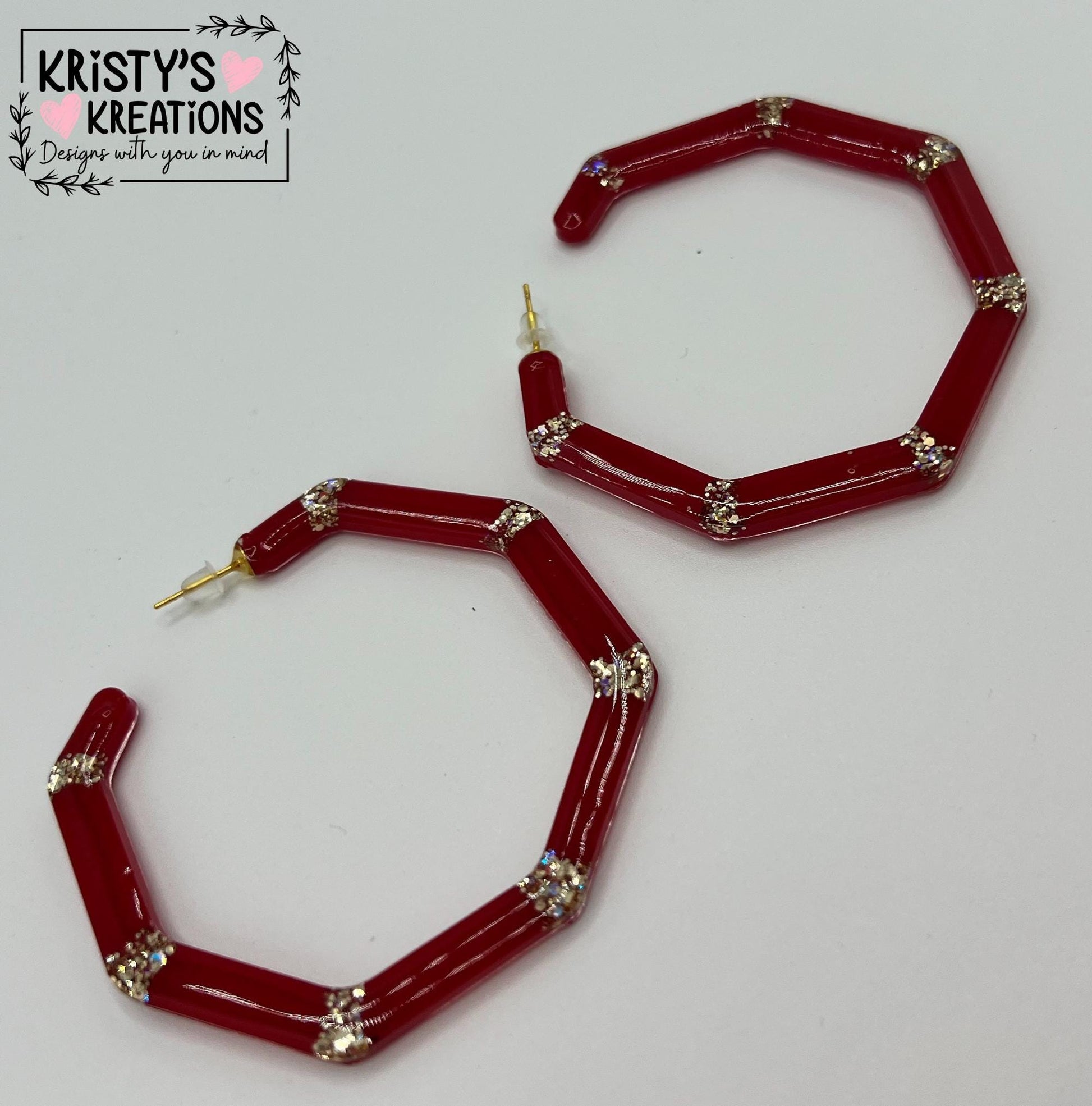 CANDY APPLE Mia Hoops - Red Earrings - Large Hoop Earrings