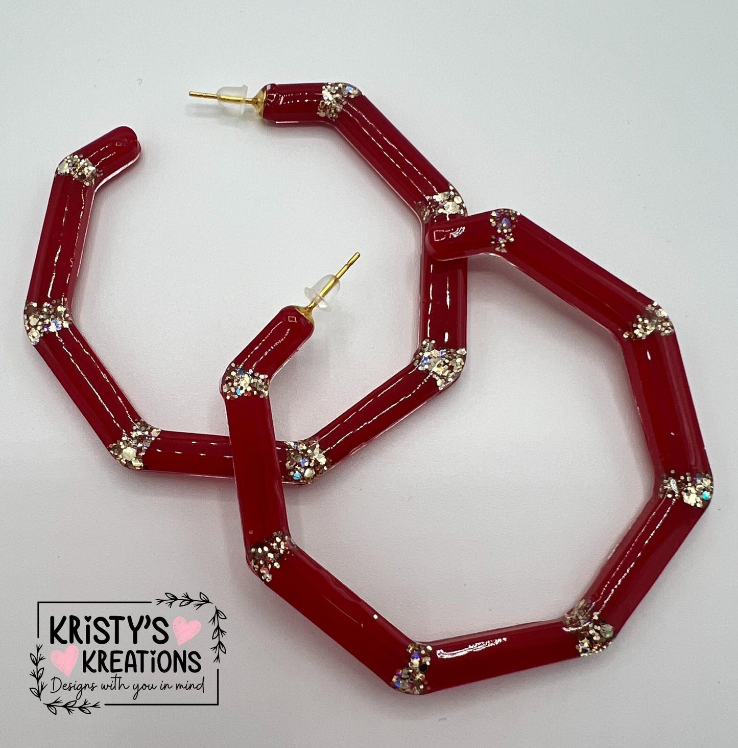 CANDY APPLE Mia Hoops - Red Earrings - Large Hoop Earrings