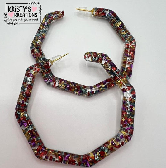 Sea Glass Mia Hoops - Large Hoop Earrings