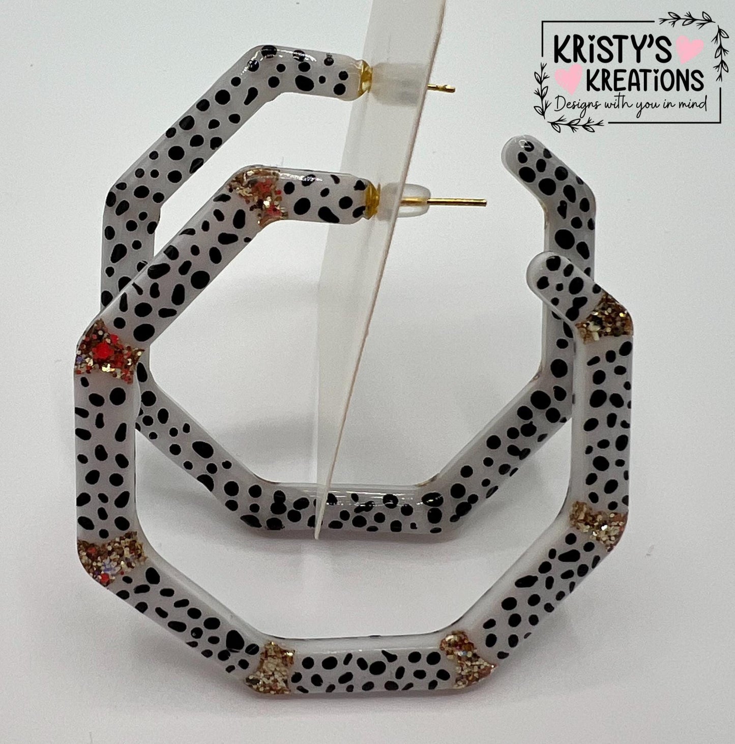 Spotted Mia Hoops - Large Hoop Earrings