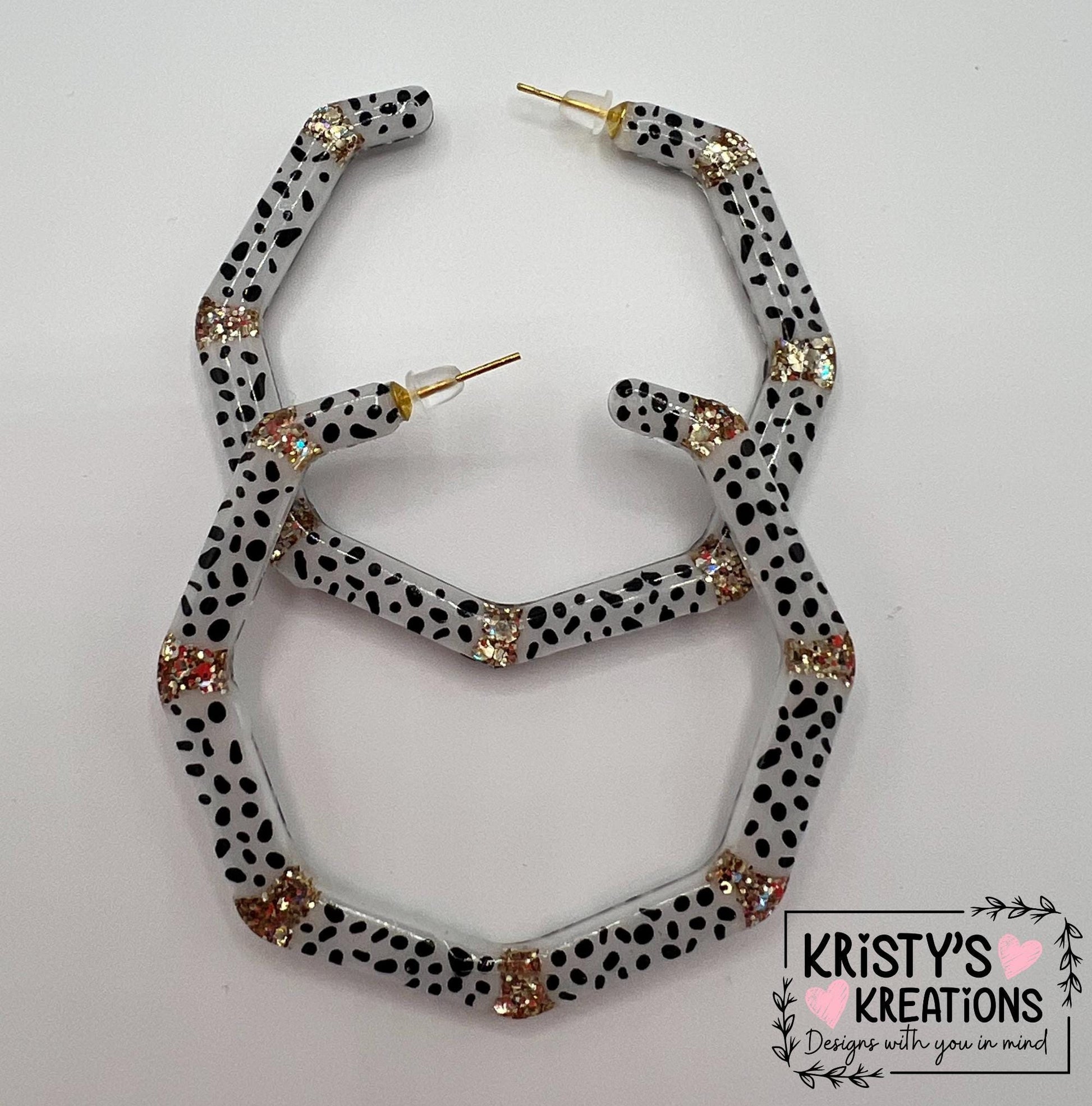 Spotted Mia Hoops - Large Hoop Earrings