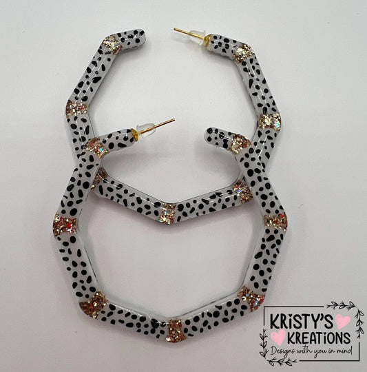 Spotted Mia Hoops - Large Hoop Earrings