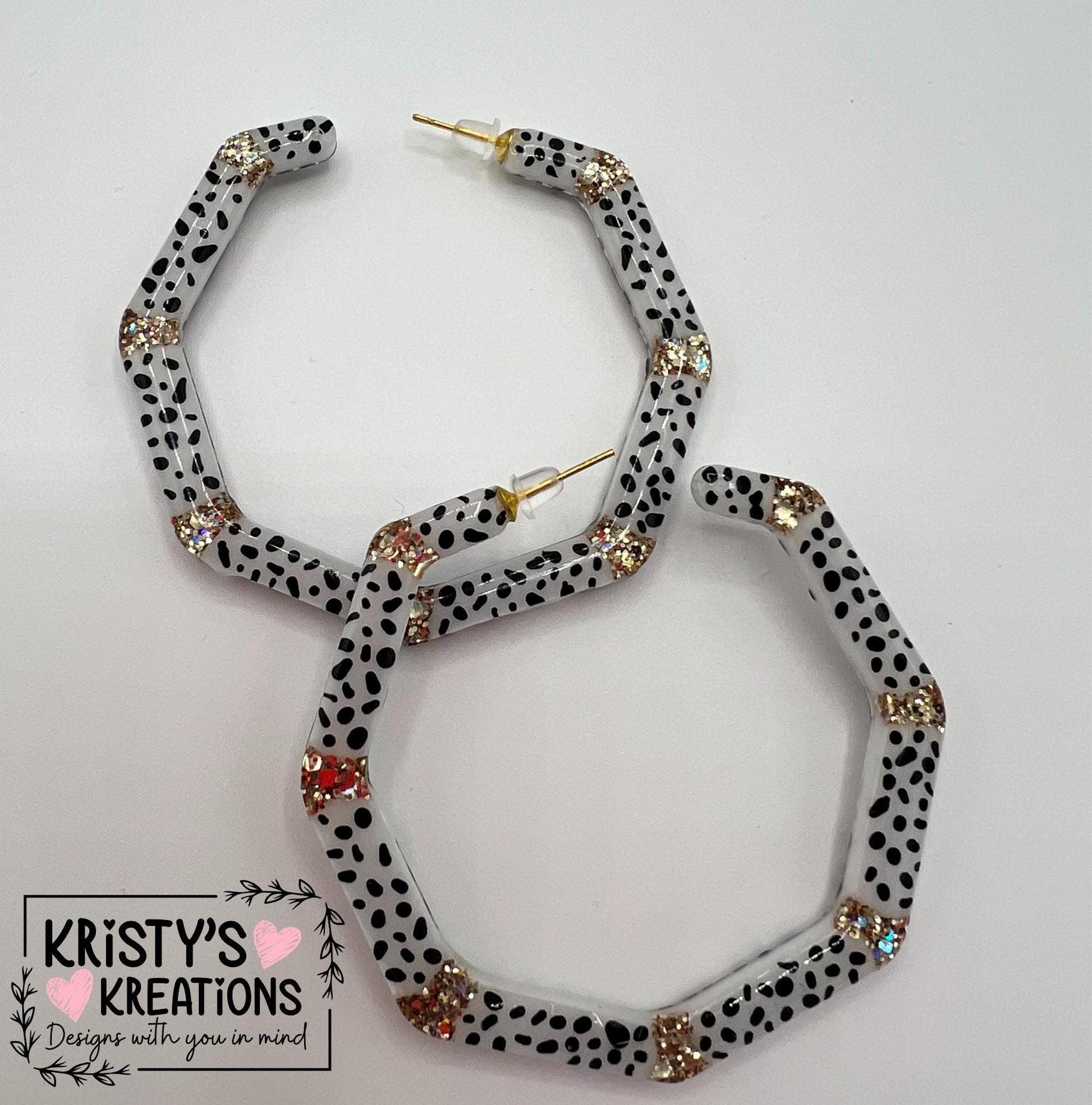 Spotted Mia Hoops - Large Hoop Earrings