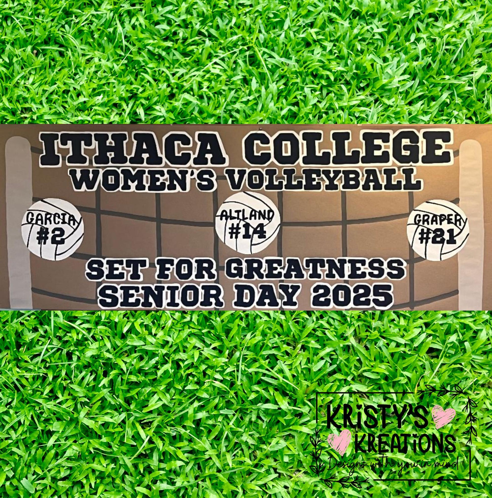 Handpainted Volleyball Banner - Custom Senior Night Sports Decor