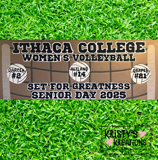 Handpainted Volleyball Banner - Custom Senior Night Sports Decor