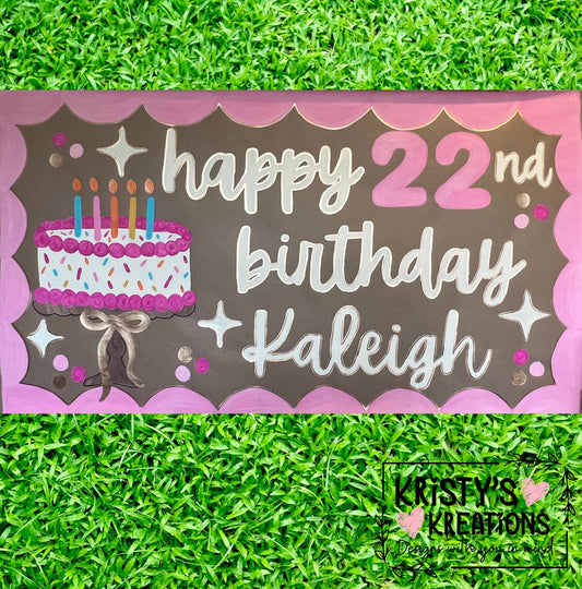 Custom Handpainted Birthday Banner - Personalized Party Decor